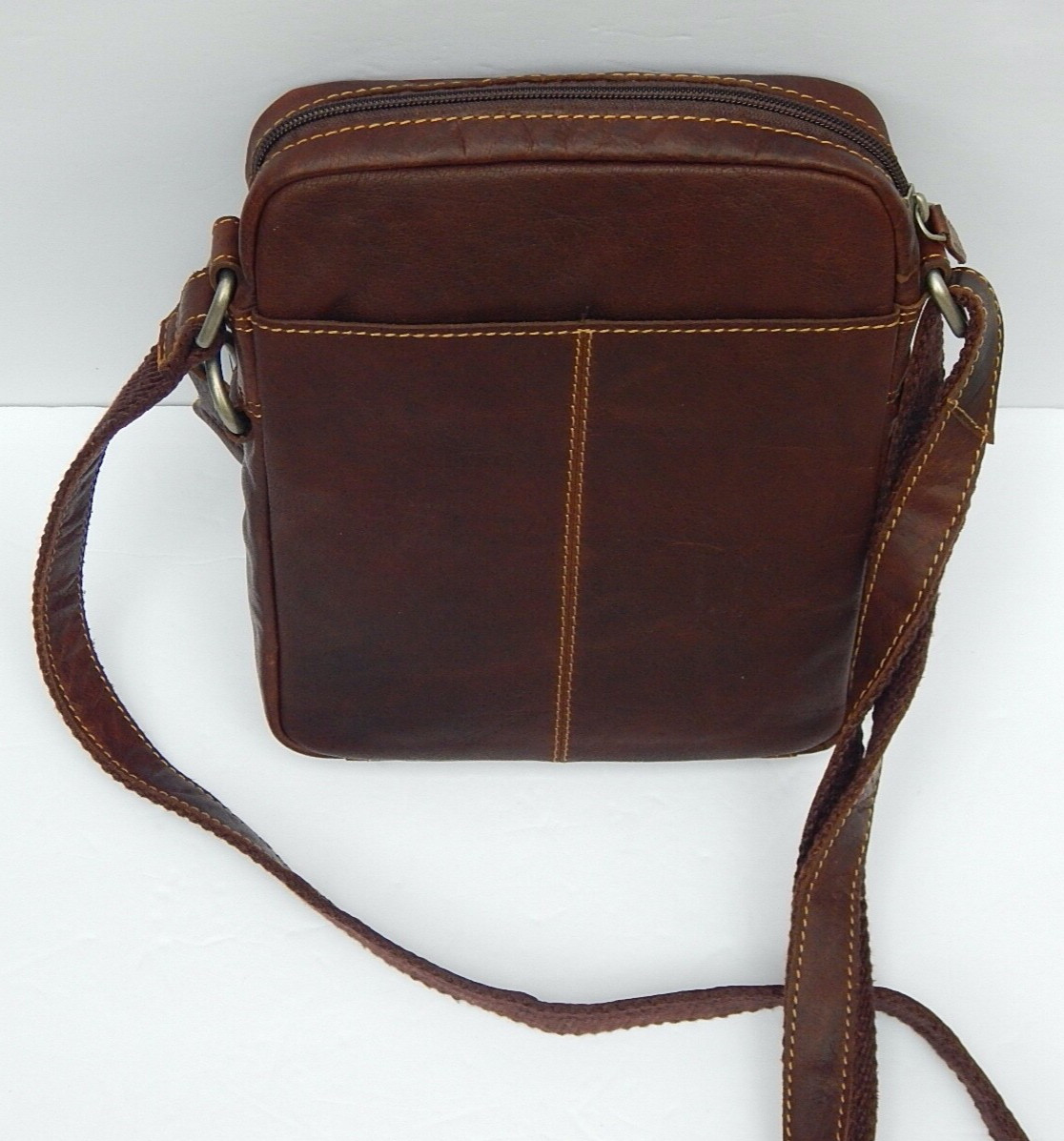 JACK GEORGES FINE LEATHER GOODS VOYAGER SLIM ZIPRED CROSSBODY 7213 AUTHENTIC NEW