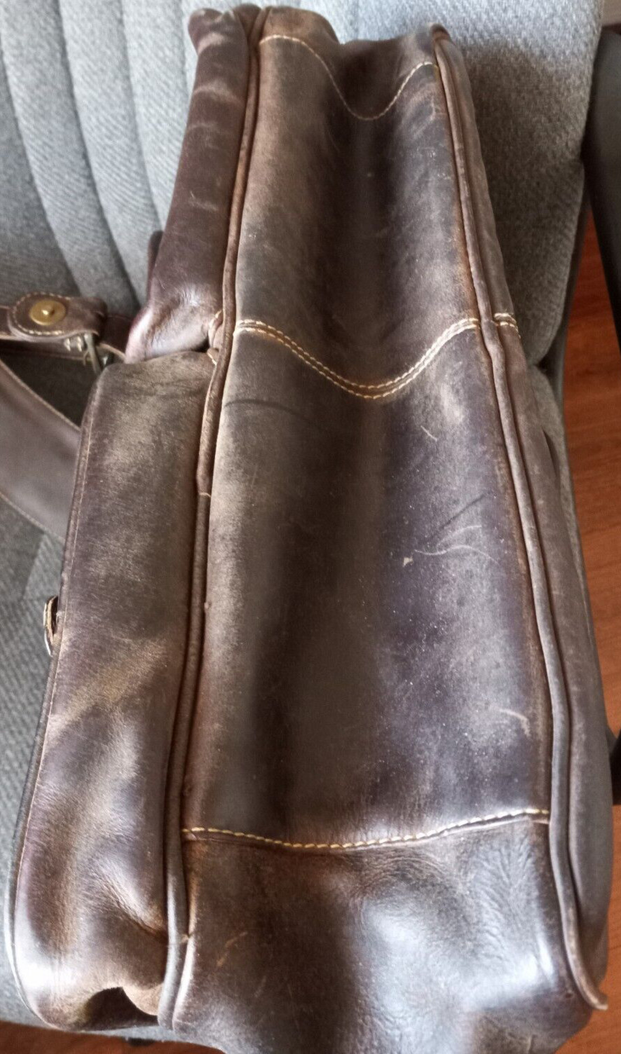 Leather Briefcase Bag Canyon Outback Brown Large Vintage India