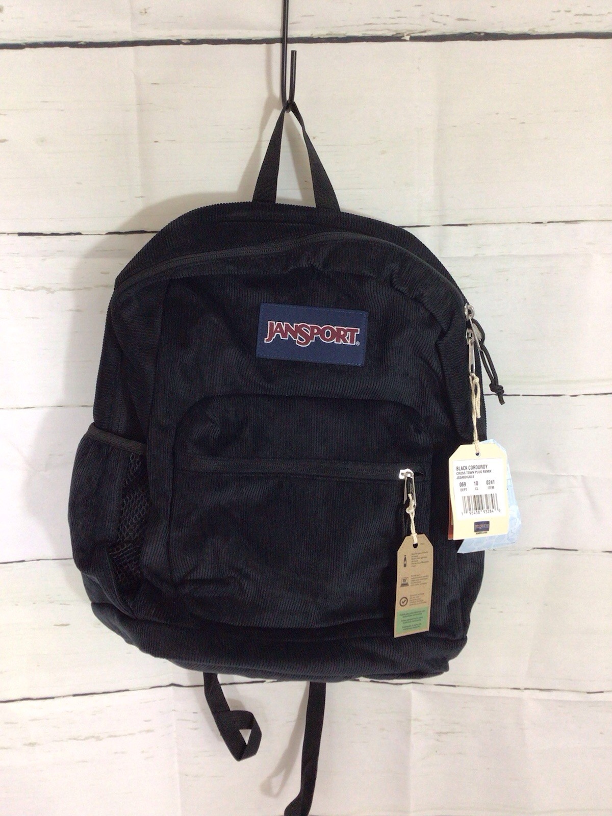 JanSport Black Backpack with Water Bottle Pocket