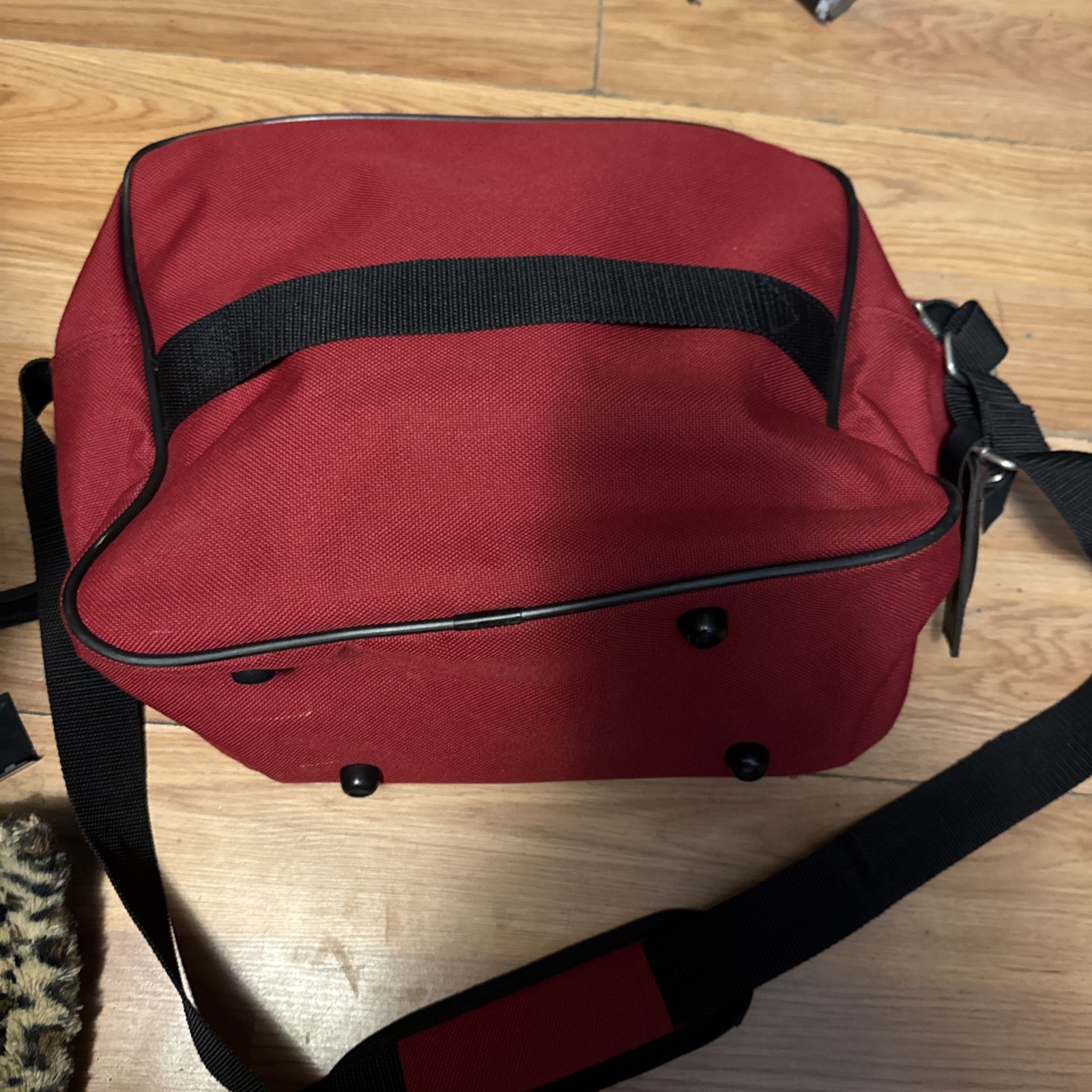 Protocol Messenger Bag Red 10in x 12in x 6in water resistant crossbody strap