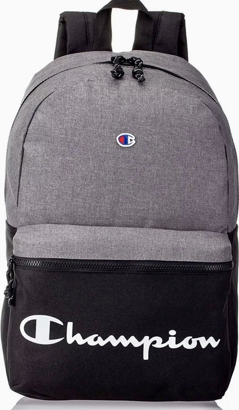 CHAMPION CHF1000-920 Manuscript Backpack Men’s100% Polyester Grey Black NWT