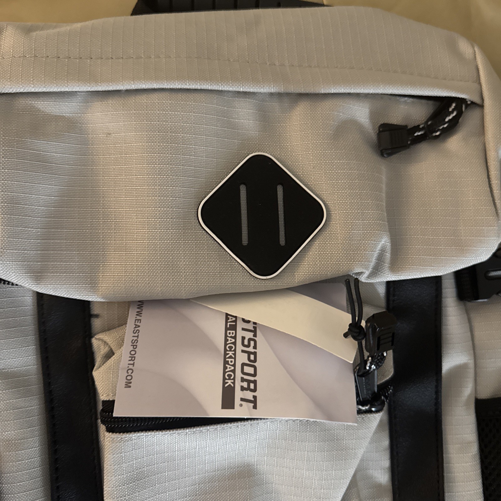 EASTSPORT 18.5 Inch Rival Backpack Grey Dual Strap Water Resistant Bottom NEW