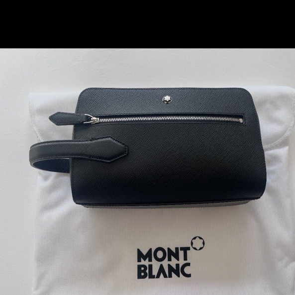 Montblanc Sartorial Saffiano Leather Black Zip Toiletry Bag