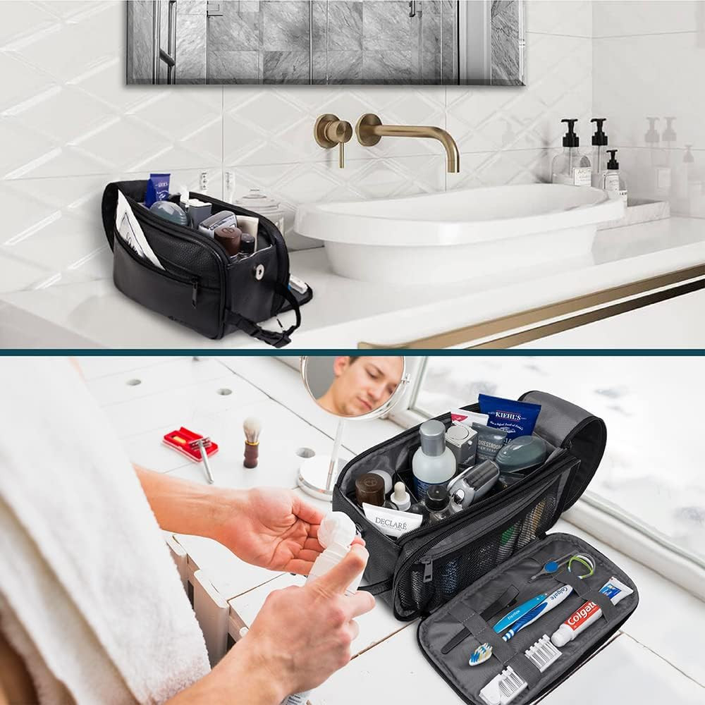 Toiletry Bag for Men, Travel Essentials Shaving Dopp Kit, Mens Travel Bag Toilet