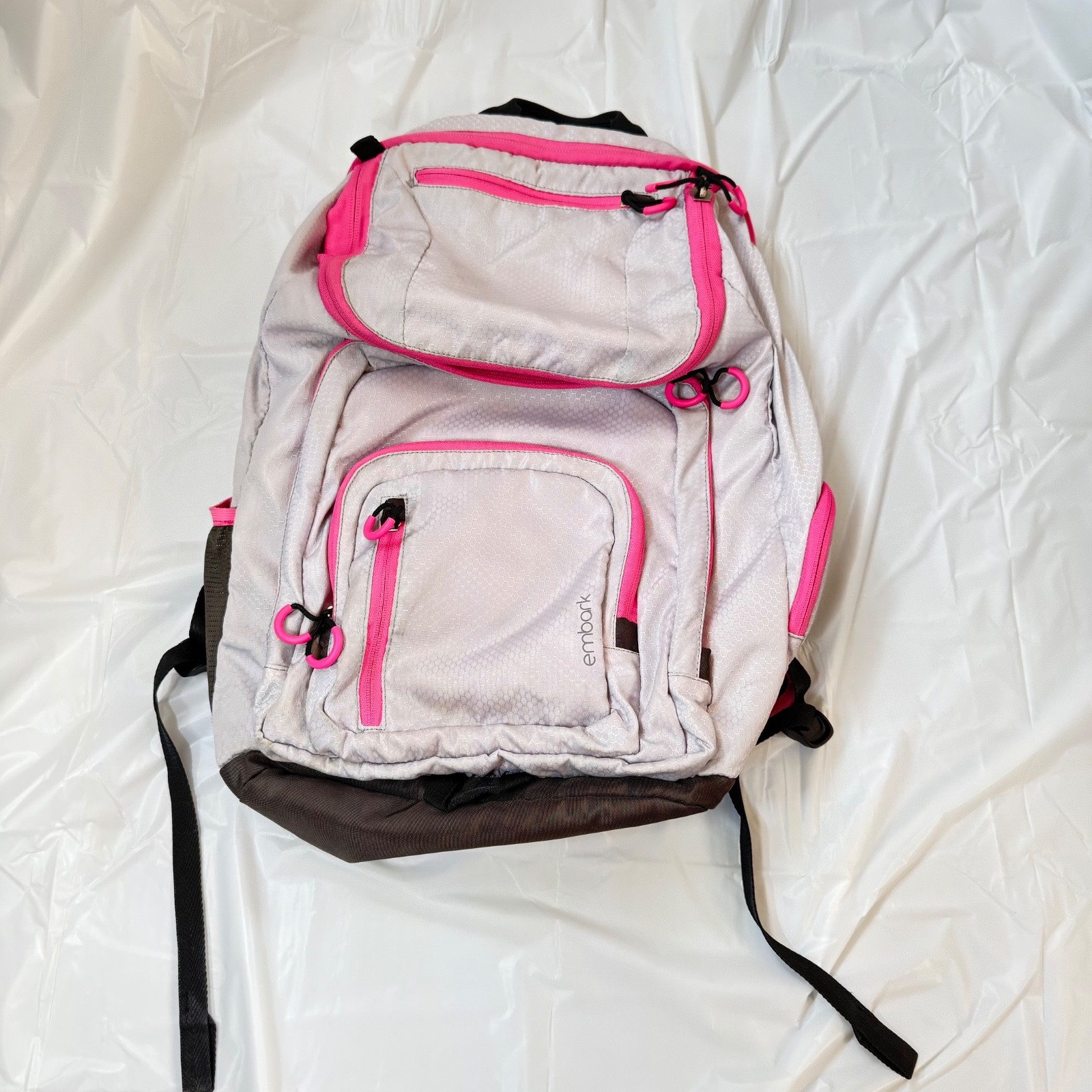 Embark Jartop Elite Backpack Gray Pink READ