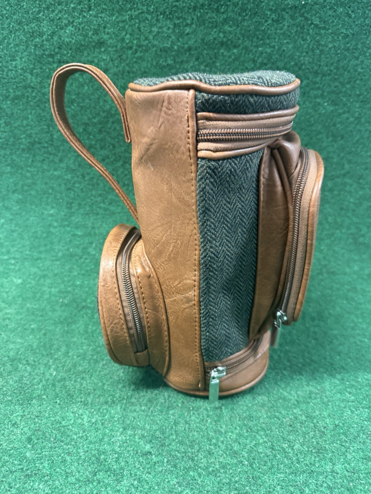 Portland Leather Toiletry Golf Bag Dopp Kit Ireland Tweed Travel Gift Father Day