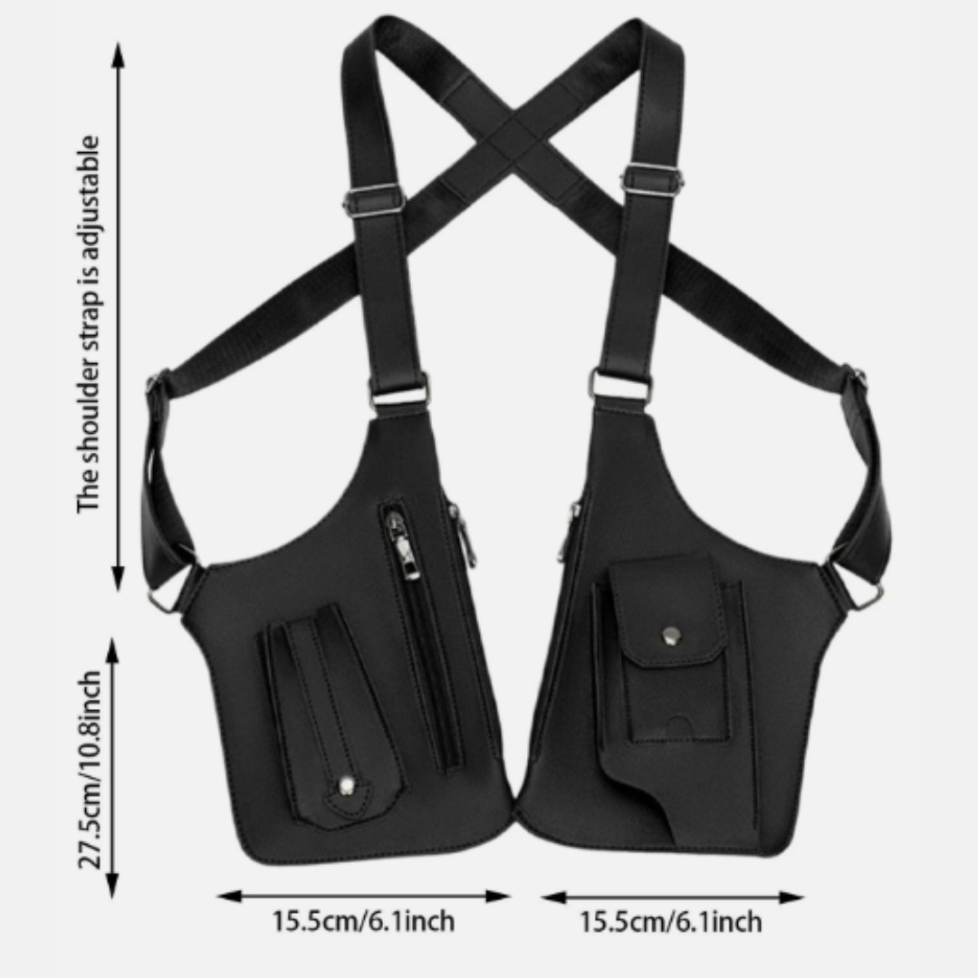 Adjustable Anti-Theft Underarm Shoulder Bag PU Leather Wallet Holster Bag