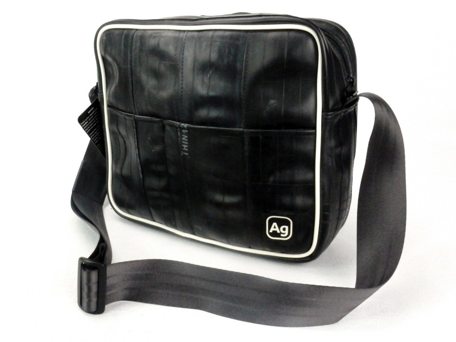 Mercer Messenger Bag, Book Bag, Recycled Bike Inner Tubes & Seat Belts, #AG3202