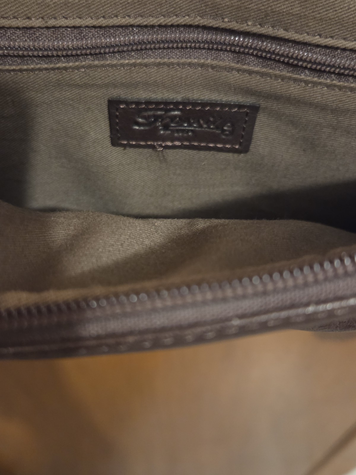 Fossil Brown Small Crossbody Bag Zip Closure Inner Pockets Shoulder Strap