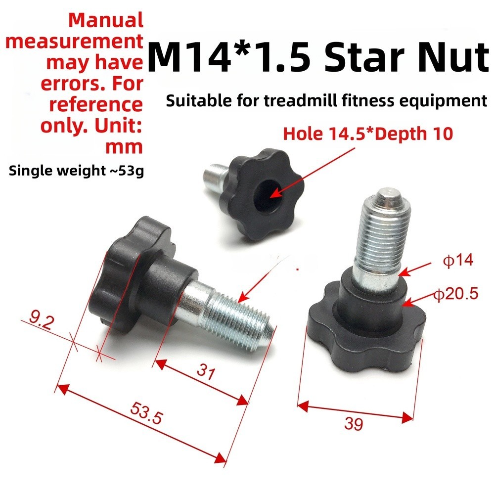 M14x1.5 Plastic Hex Head Screw for Treadmill Deck Support and Cushioning Parts