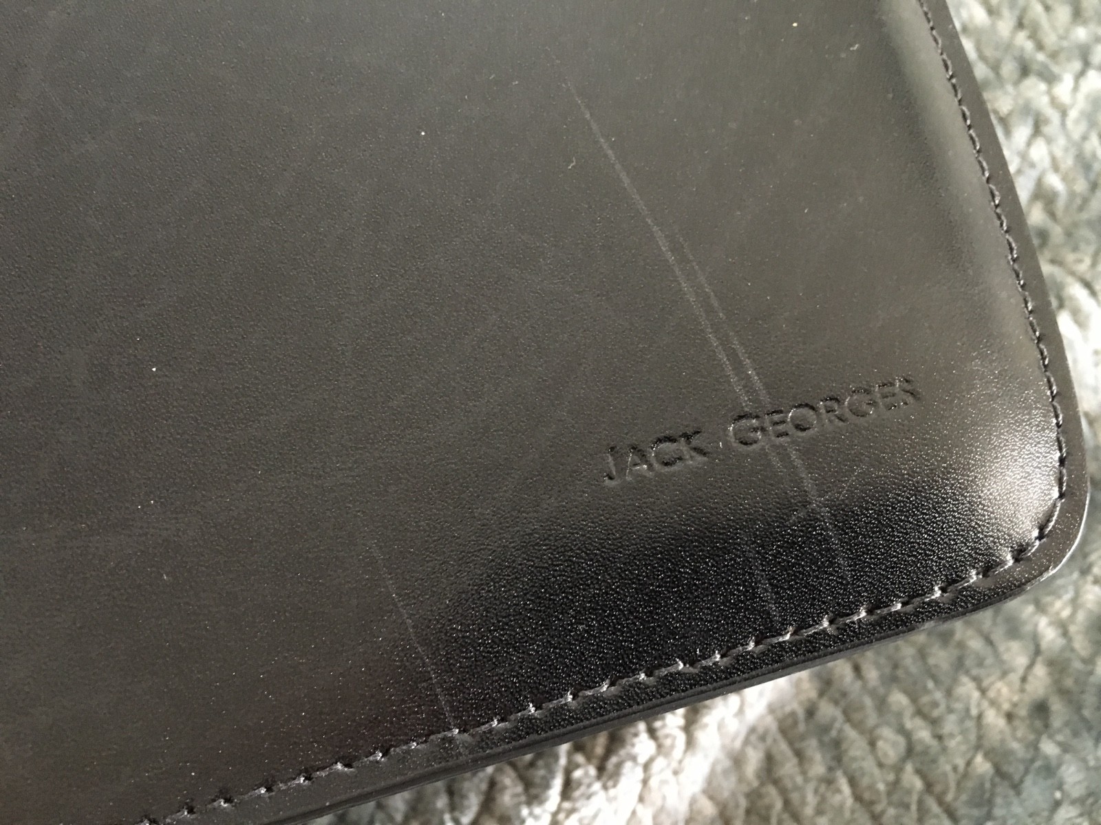 JACK GEORGES Sienna Black Leather Professional Briefcase Messenger-Near Mint