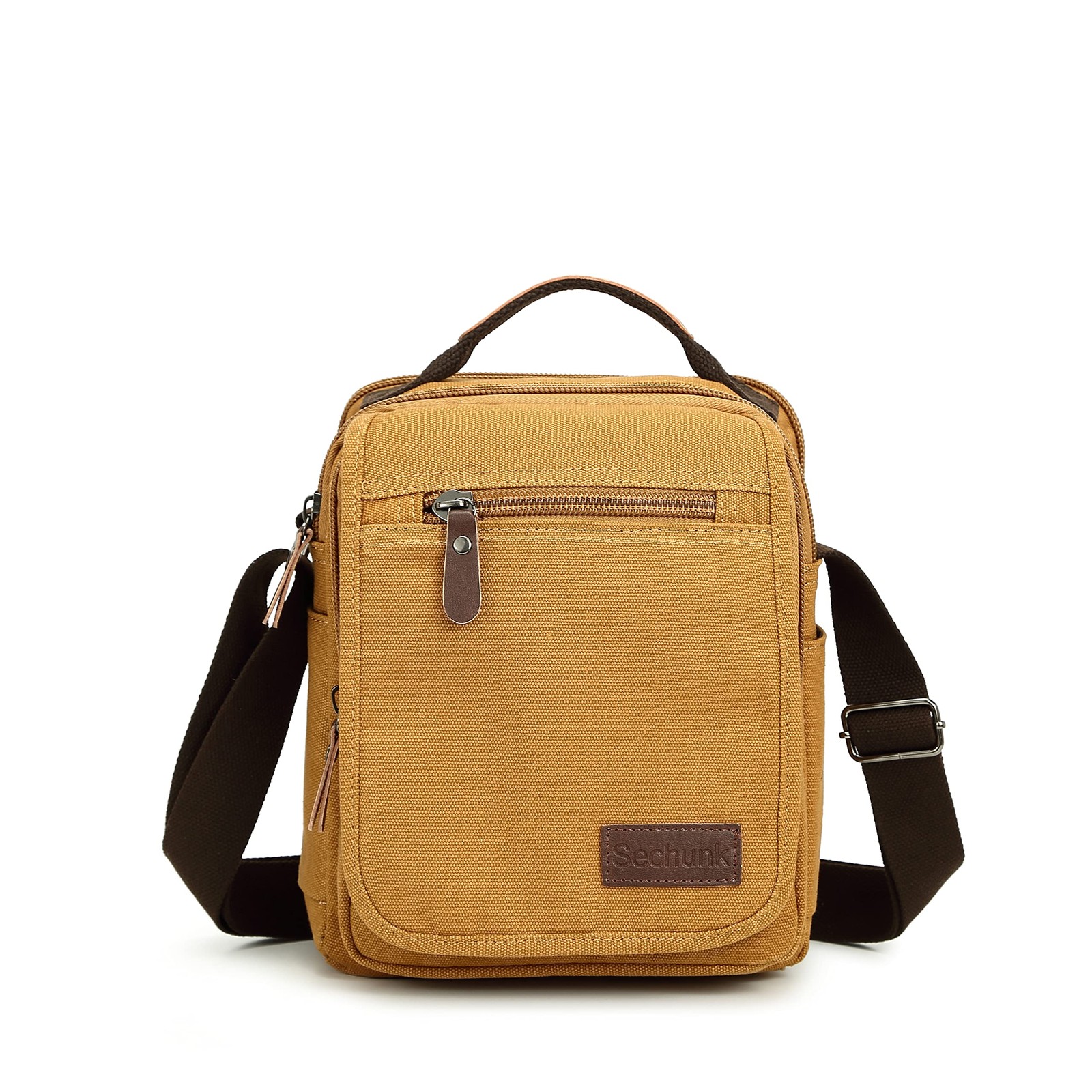 Small Canvas Messenger Bag For Men Ipad Outdoor Leisure (yellow)