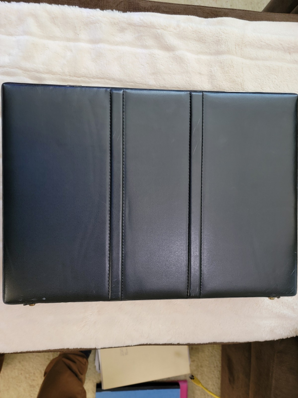 Black Briefcase with Double Locking Feature Slight Damage See Photos