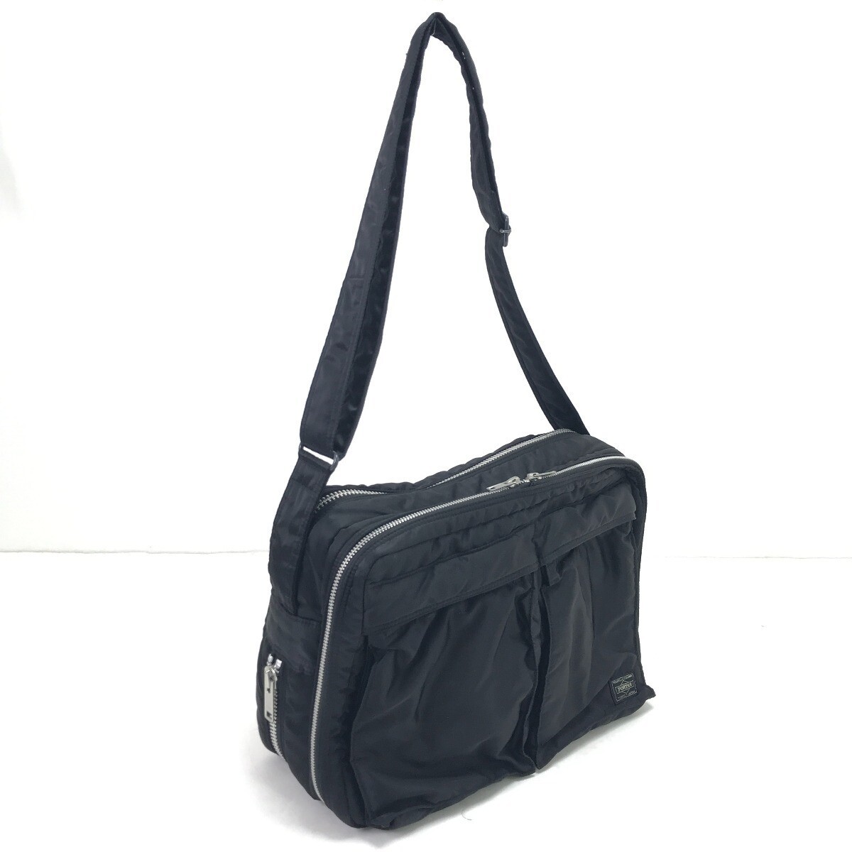 PORTER Tanker Nylon Black Shoulder Bag Unisex Zip Used 38cm Made in Japan