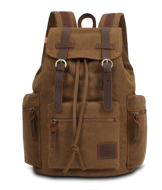 KAUKKO Men WOMEN Vintage Casual Canvas Rucksack Backpack Travel School Bag