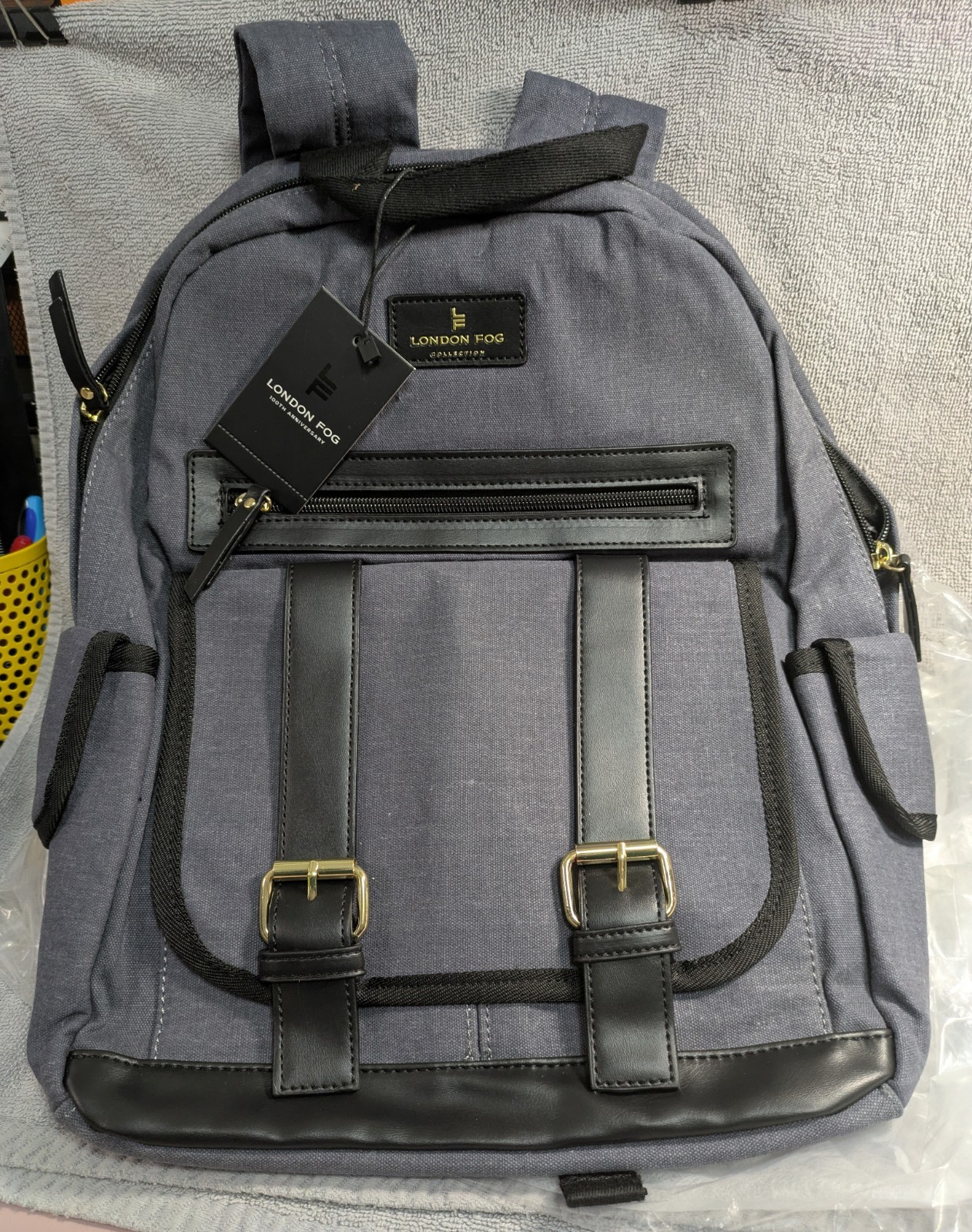 Classic London Fog Canvas Denim Bag 100th Anniversary Backpack NEW NWT