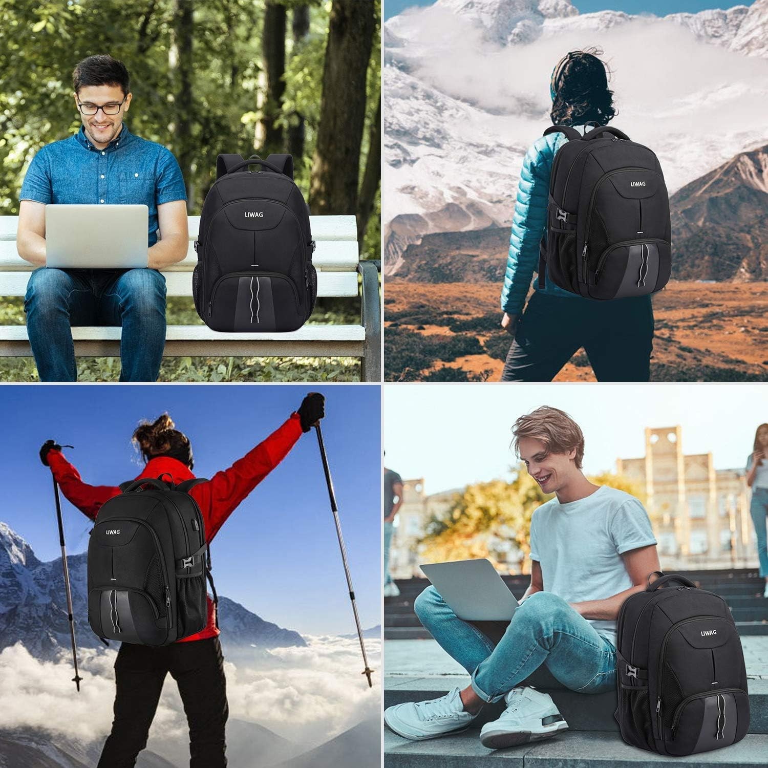 Luxury 50L Waterproof Laptop Backpack for Men with USB Port & Anti-Theft Design