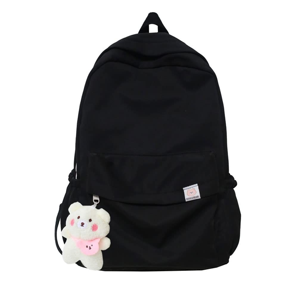 Solid Color Aesthetic Cute Backpack School Supplies Laptop Bag For Teens