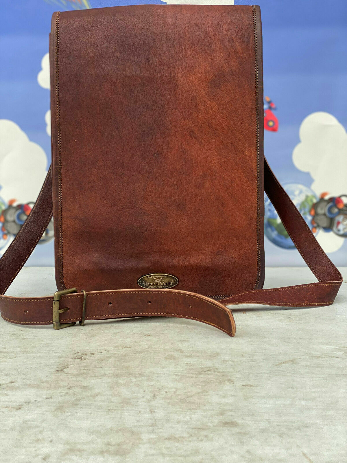Leather Messenger Shoulder Laptop Bag Cross Body Satchel 11 Liter Men’s Rustic