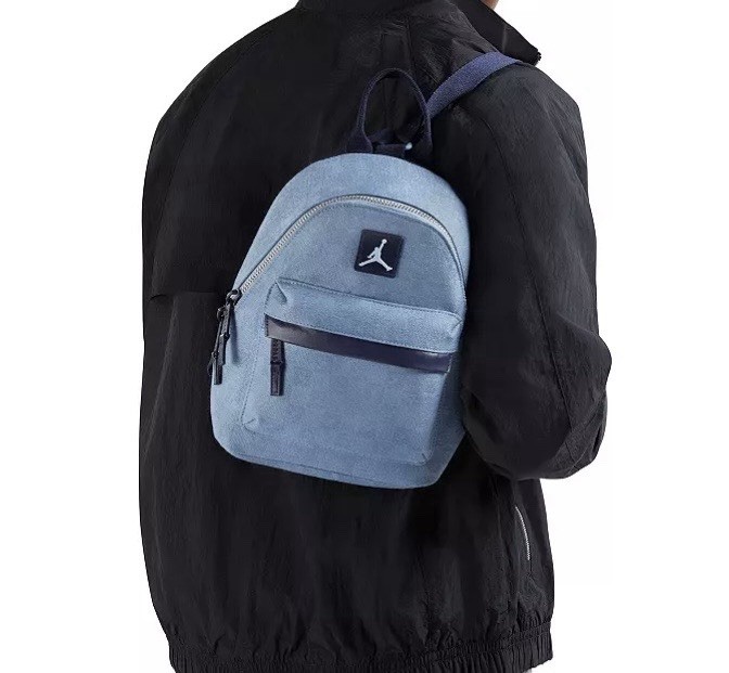 Nike Jordan Monogram Mini Backpack, Chambray Blue Bag, Travel Carry On Purse