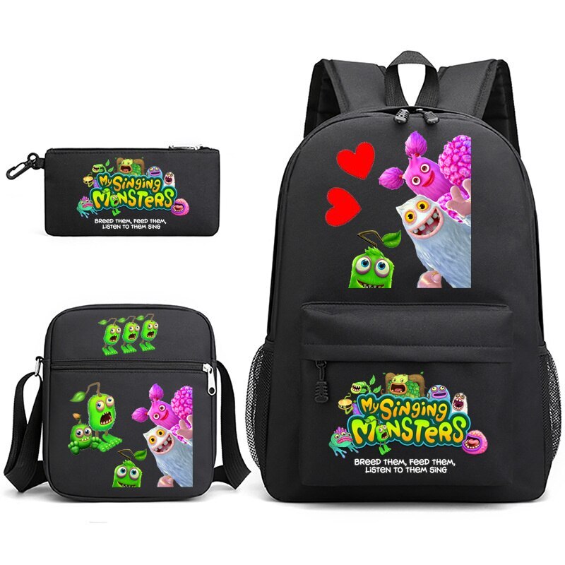 My Singing Monsters Backpack Satchel Shoulder Bag Pencil Case 3pcs kid gift