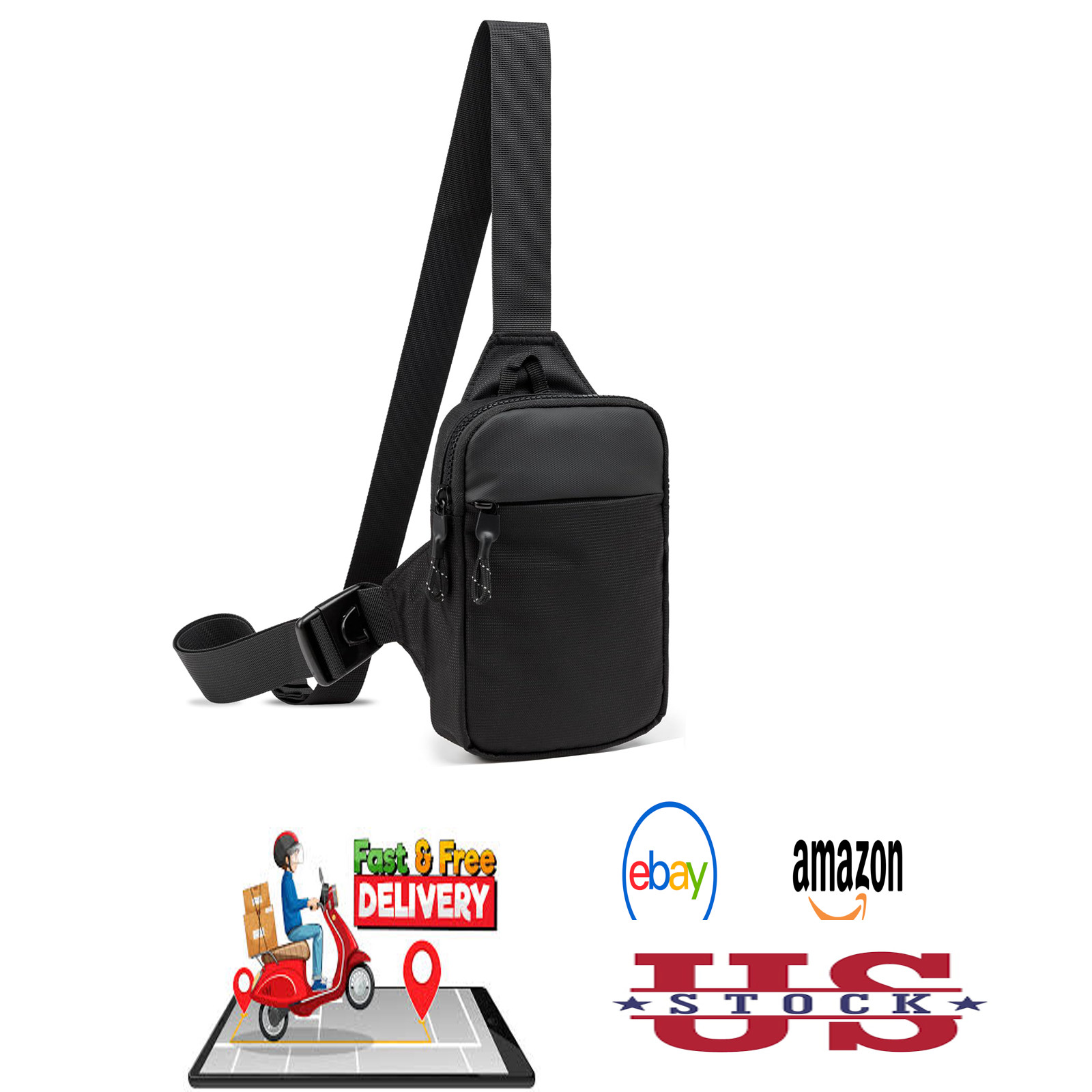 Mini Sling Bag for Men Women, Small Crossbody Travel Utility Chest Phone Bag