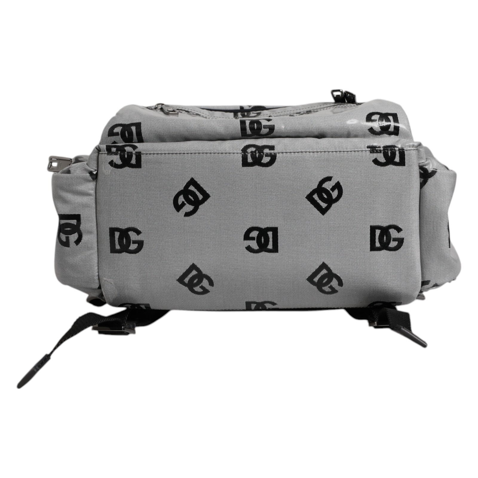 DOLCE & GABBANA Bag Polyester Gray Black DG Logo Plaque Backpack Borse 2850usd