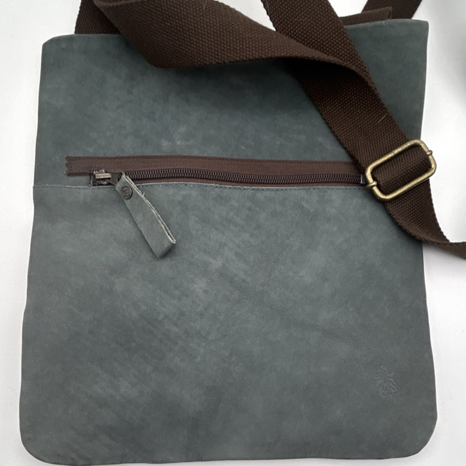 FLY London Green Shoulder Bag with Cotton Strap, Zip & Magnetic Closure