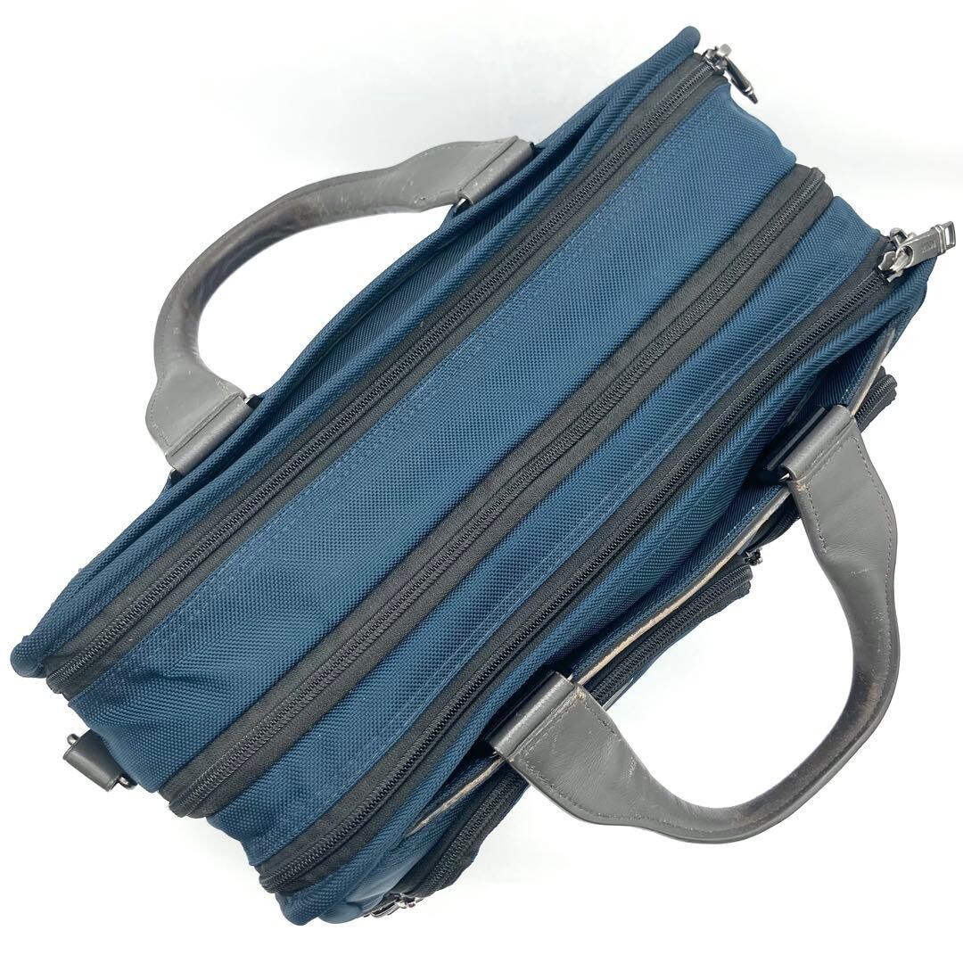 TUMI ALPHA 3 Navy Gray Business Bag 2Way Expandable Shoulder A4 Laptop Auth
