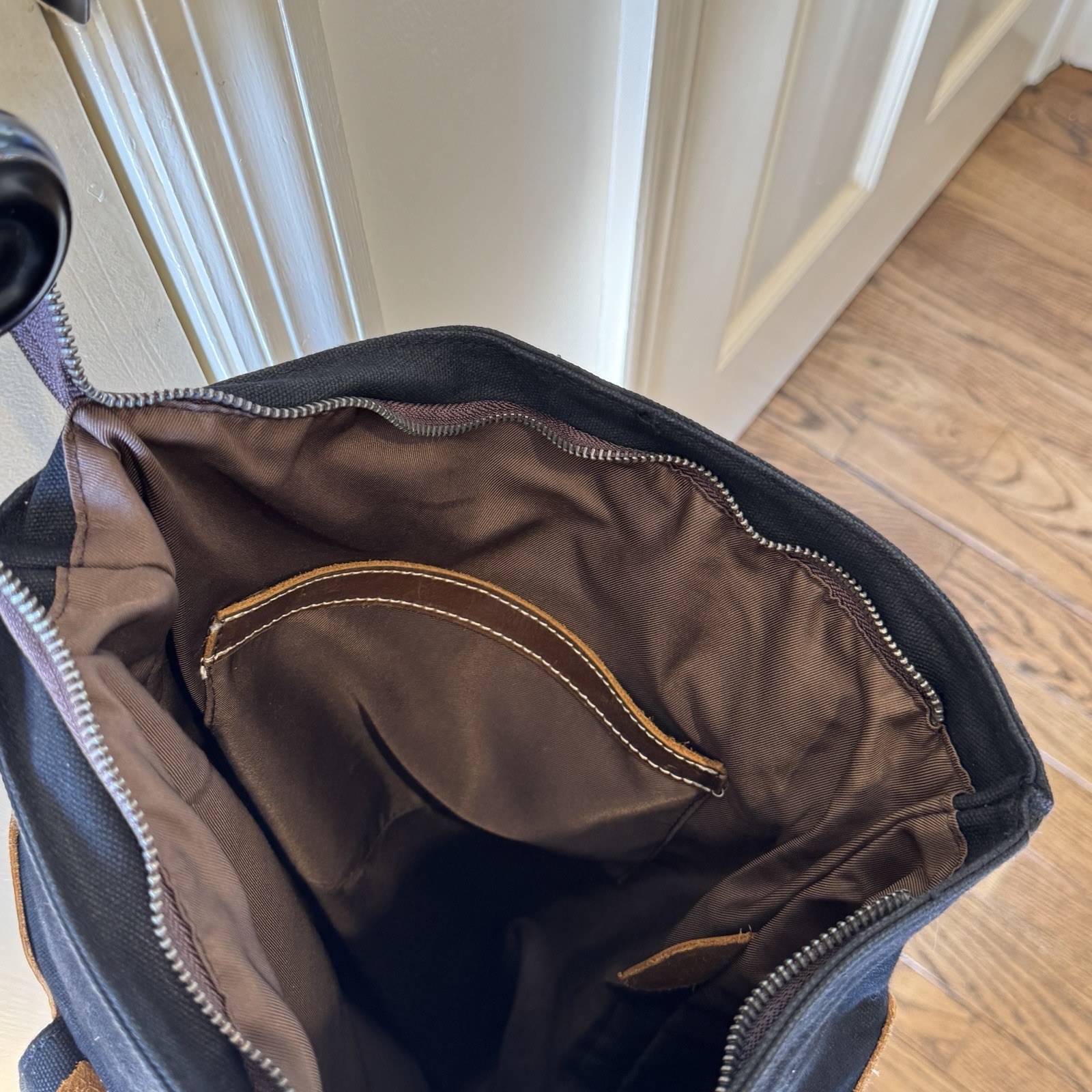 Kimball Roll Top Backpack – Canvas & Leather Rucksack Hiking Commuter Bag