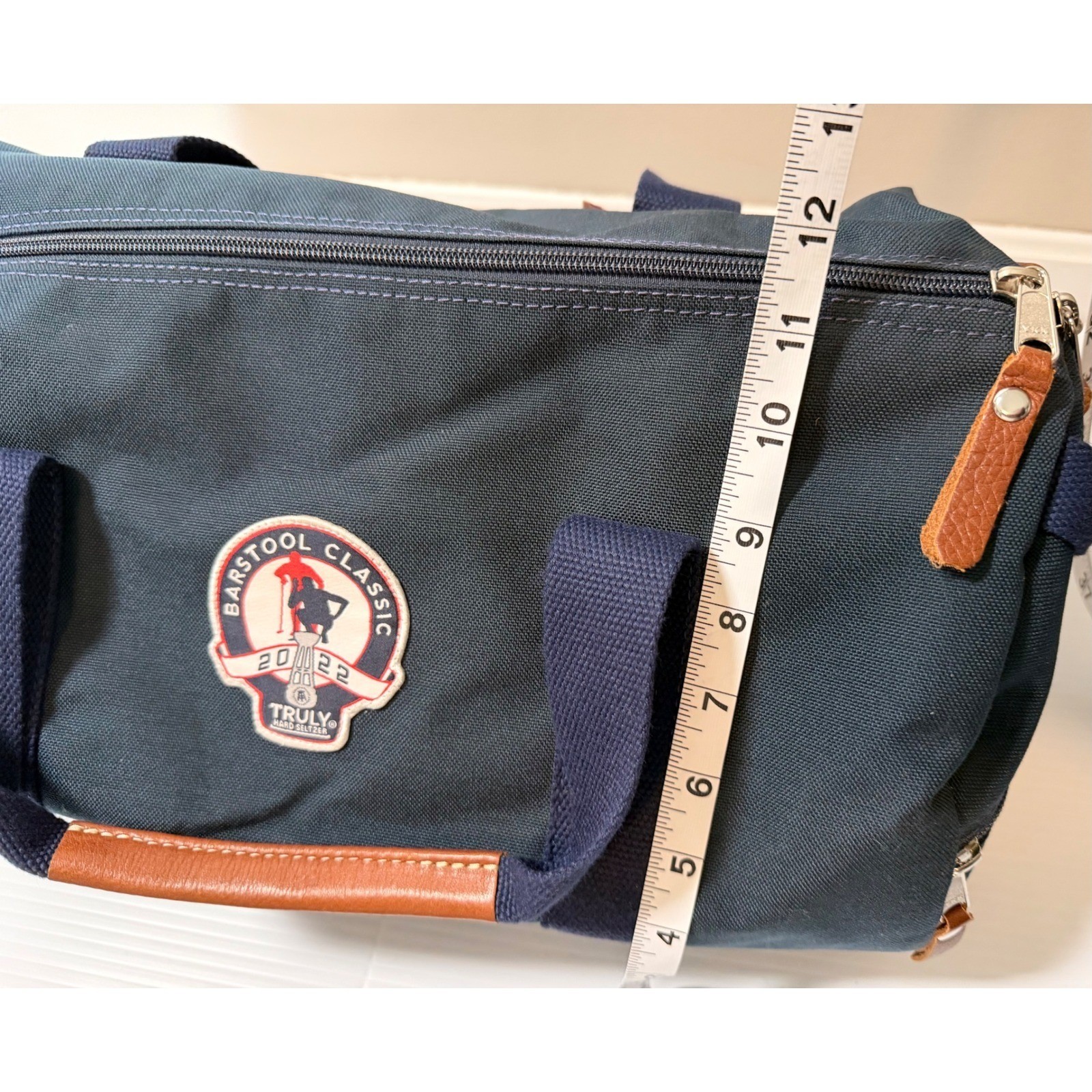 Peter Millar Barstool Classic 2022 Duffle Bag Navy Canvas Leather Trim