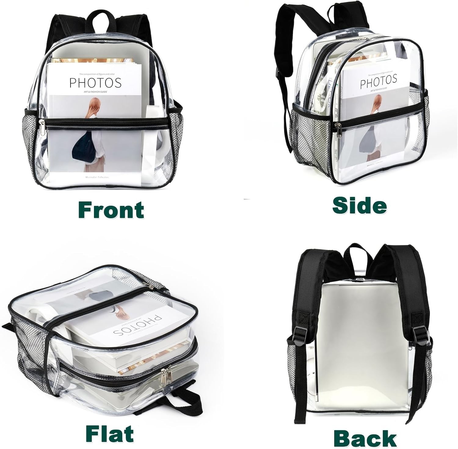 12X6X12 Clear Backpack Stadium Approved Mini Small Clear Bag for Stadium Events