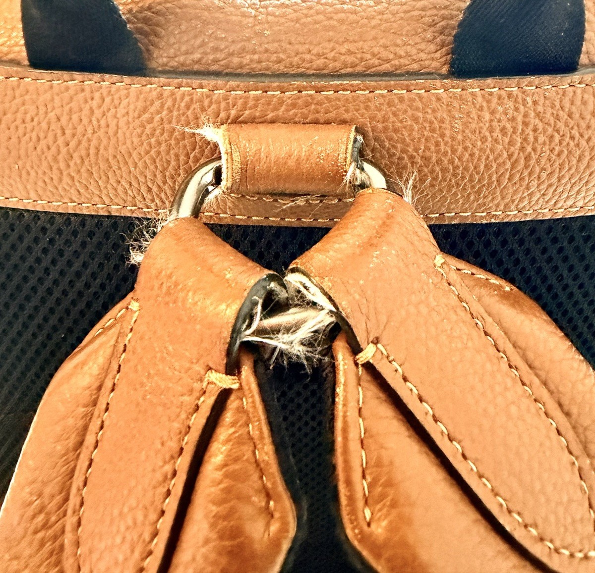 Coach Brown Backpack Drawstring Buckle Outer Pockets Adjustable Strap Classic