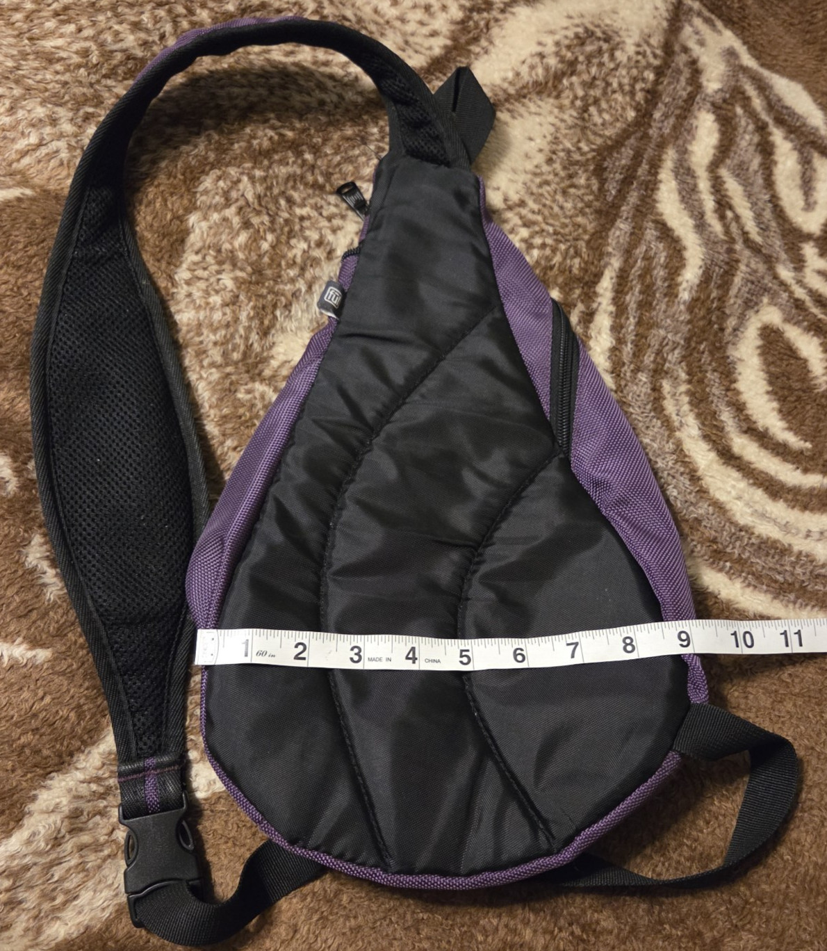 Sling Bag FUL Shoulder Backpack Adjustable Strap Purple Crossbody Hike Camping