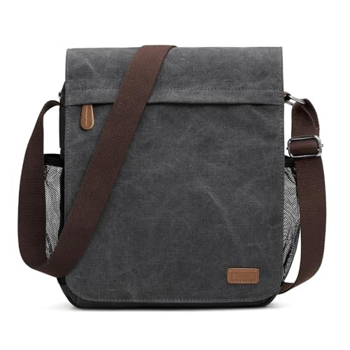 [S-ZONE] Men’s Messenger Bag Crossbody Shoulder 12.9 Inch Laptop Vintage Canvas