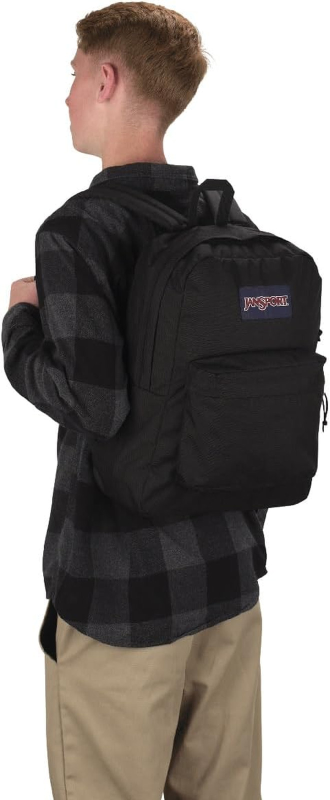 Superbreak One Backpack – Durable Lightweight Bookbag with Organizer Pocket, Bla