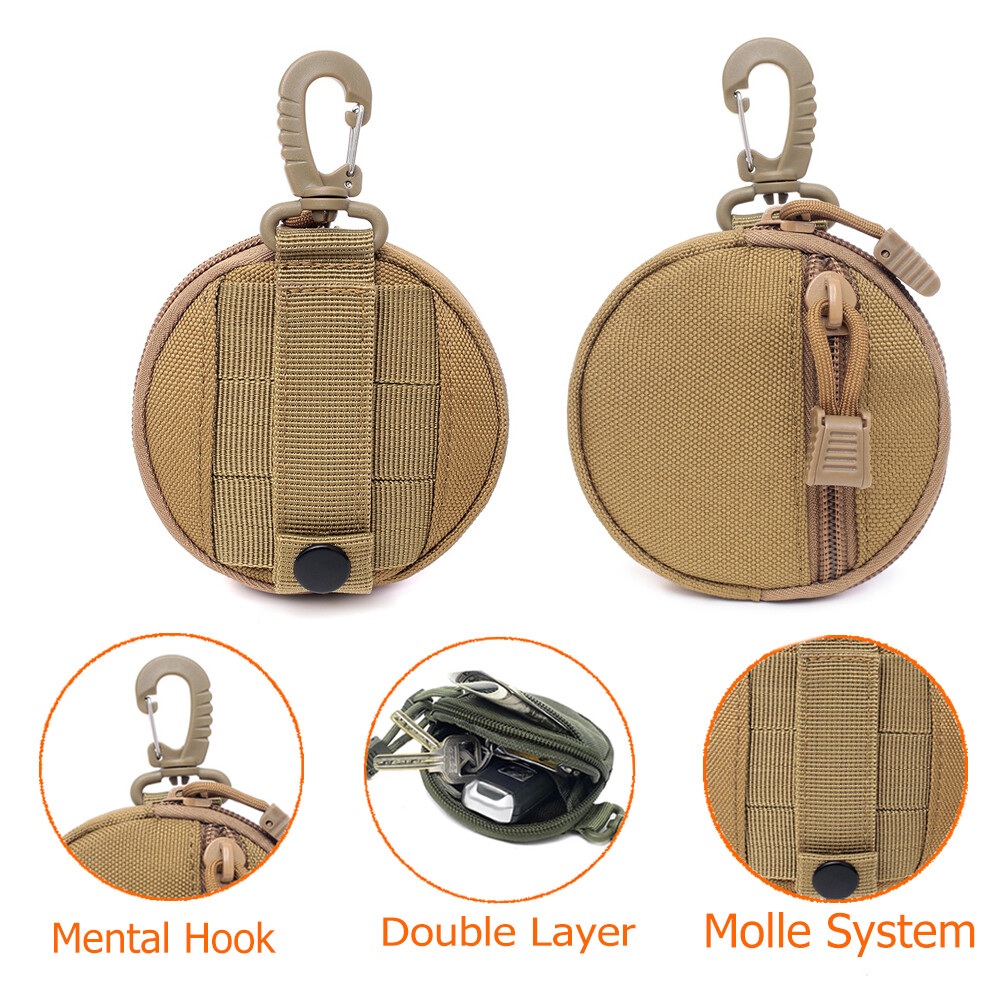 Wallet Mini Tactical Molle Pouch Waist Bag Clip Key Chain Coin Holder Case Bag