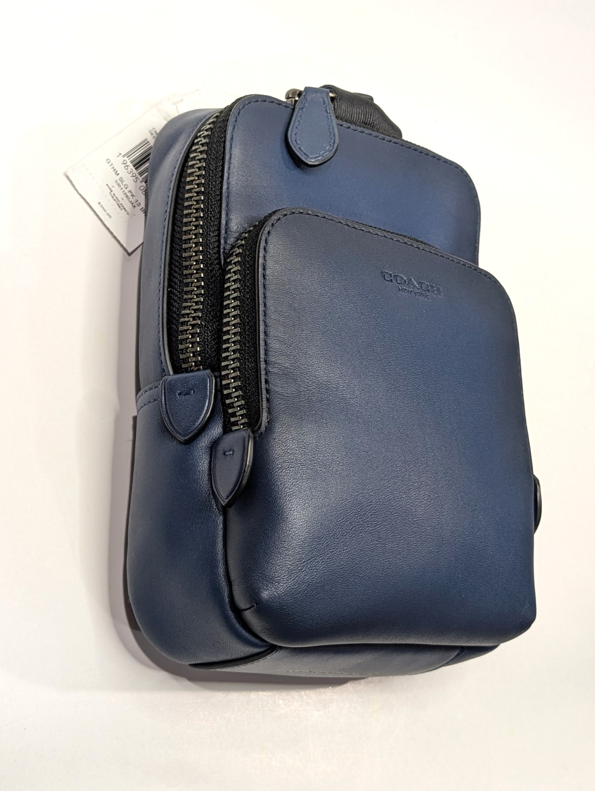 Coach Men’s Deep Blue Glovetanned Leather Gotham Sling Pack 13 (CM371) – NWT