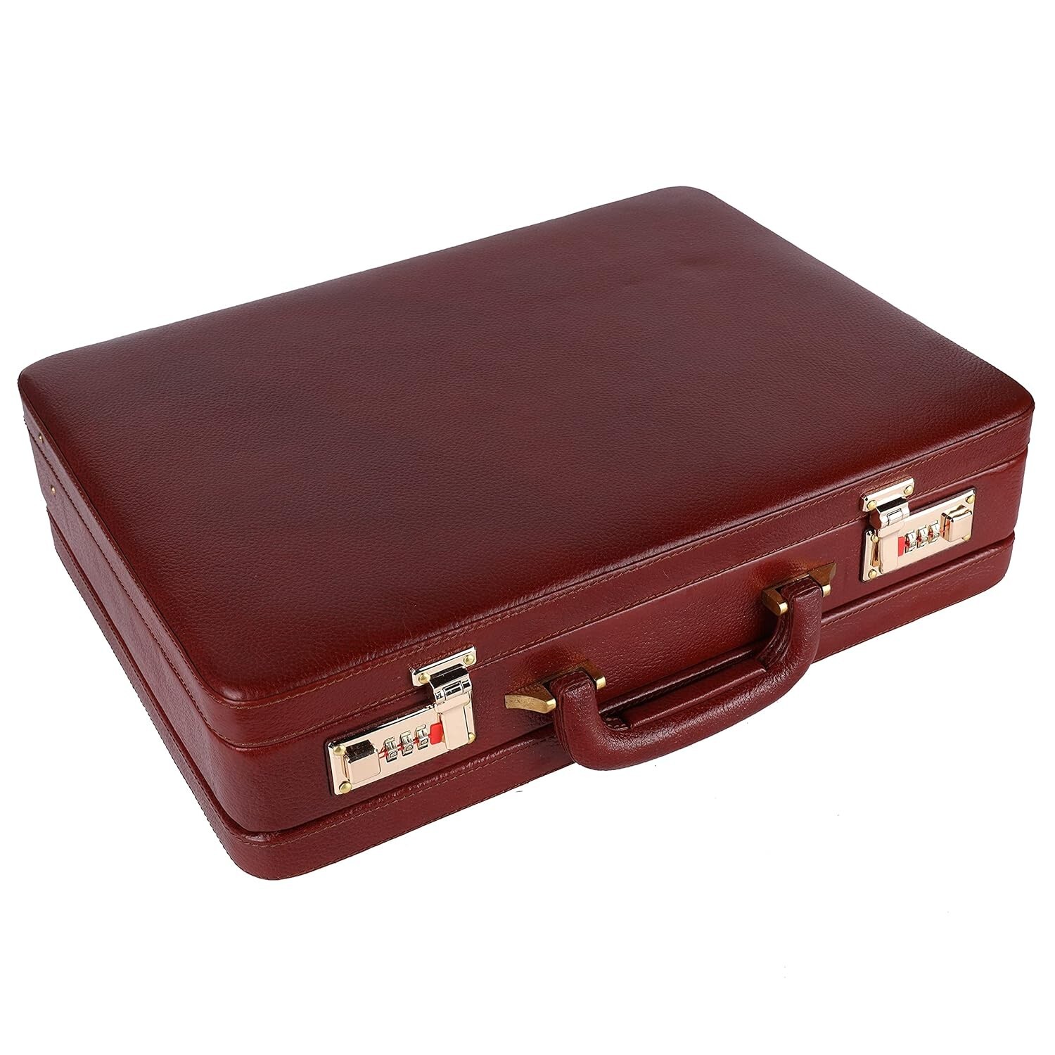 New Leather Travel Laptop Briefcase Business Suitcase with Combination Lock