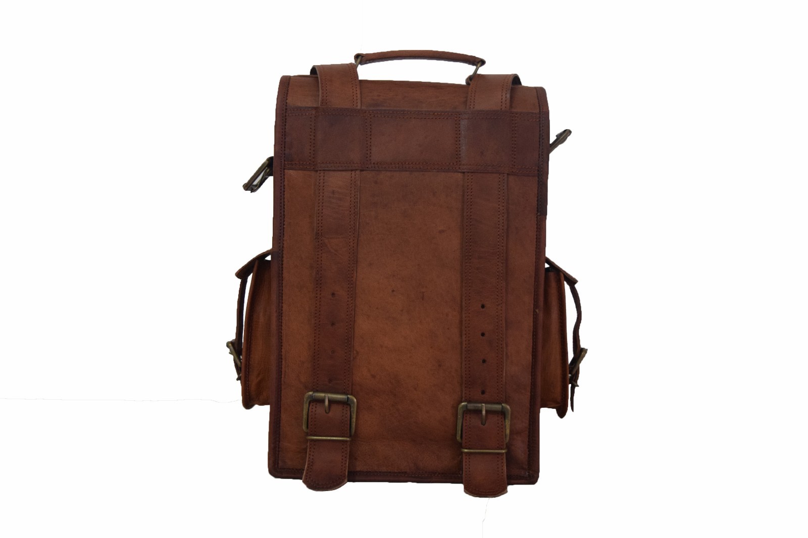 Leather Backpack Convertible Messenger Bag Laptop Satchel Rucksack Shoulder14 In