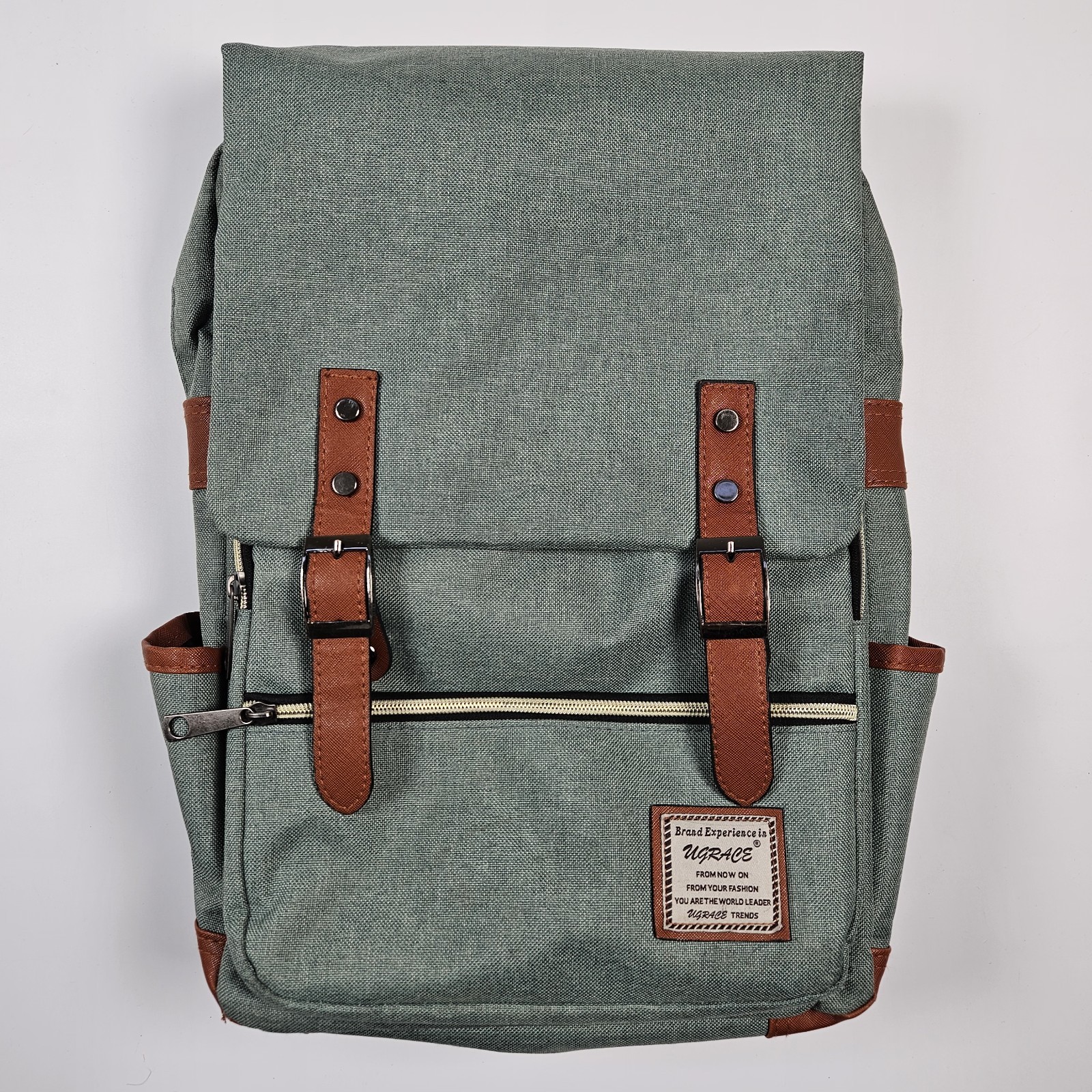 Canvas Travel Backpack Rucksack Laptop Book Bag School Green Preppy School