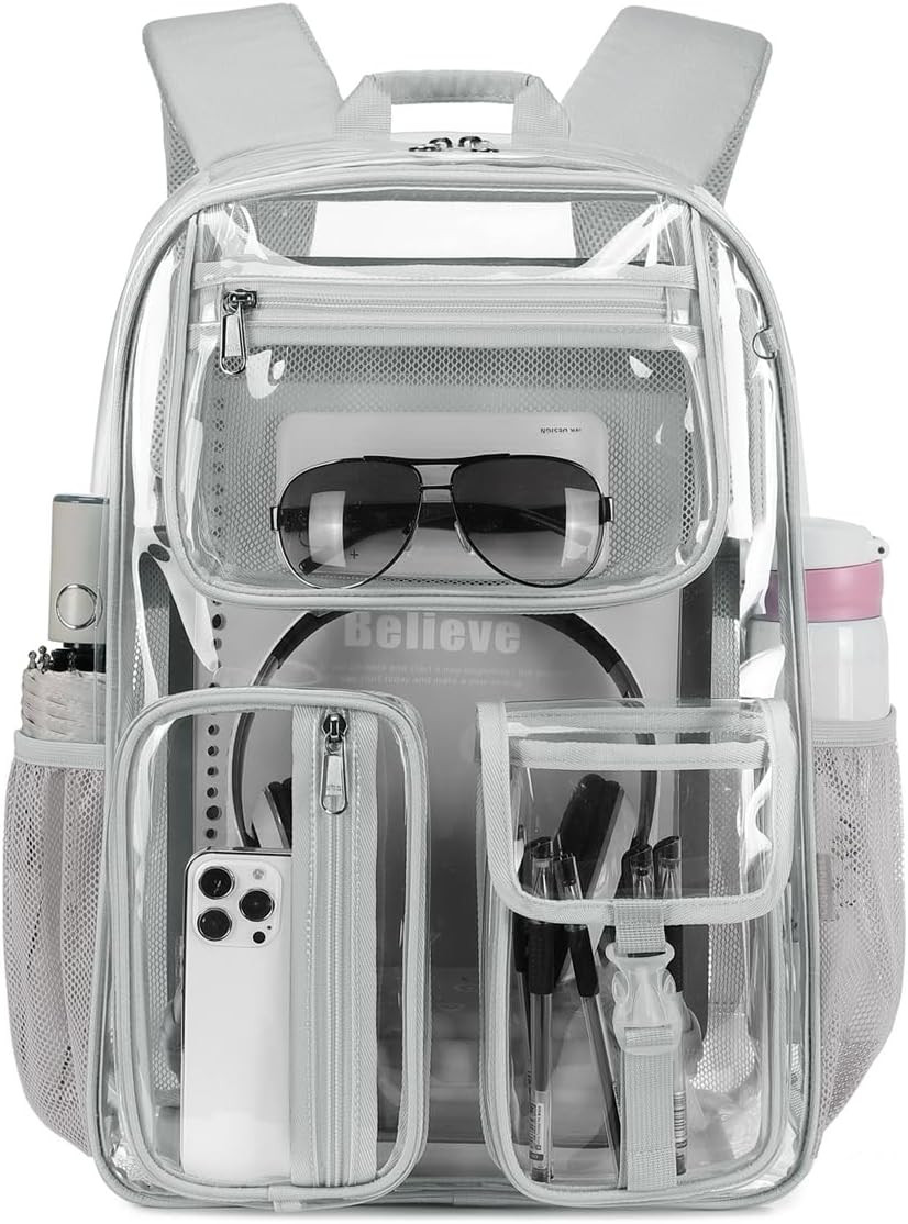 Heavy Duty Clear Backpack Clear Bookbag,Stadium Backpack 16 X11 X5Inch TPU Large