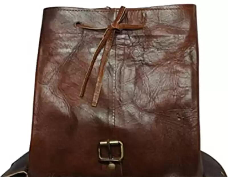 Men’s Leather 20″ Backpack Shoulder Bag Messenger Bag Rucksack Sling Bag