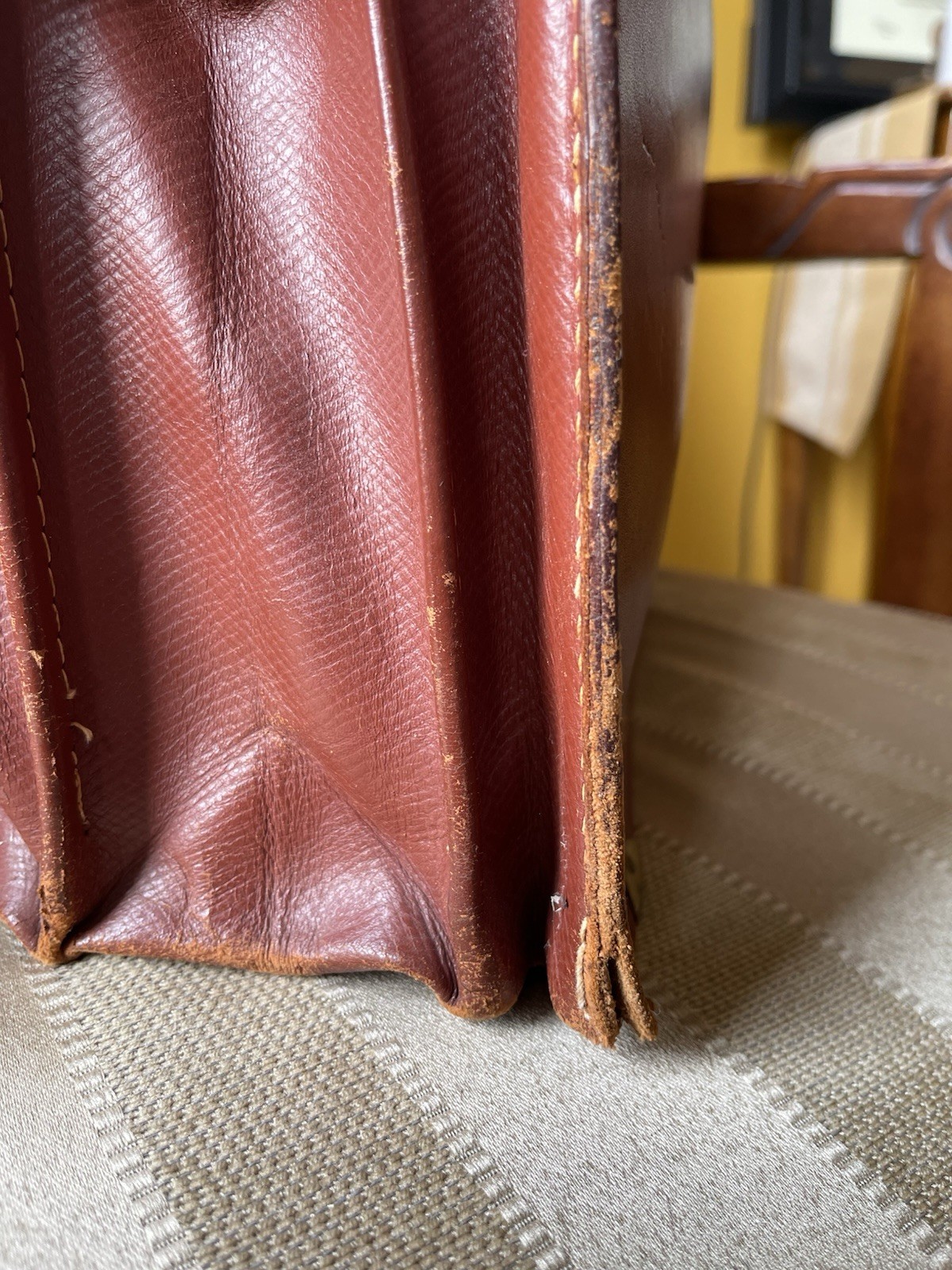 Rexbilt Briefpak Vintage Brown Top Grain Cowhide Leather Briefcase Men AS-IS