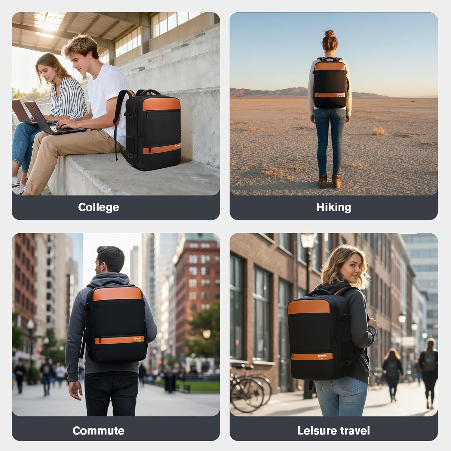 Travel Laptop Backpack, Carry On Backpack for Work & Business Trips, 180° Openin