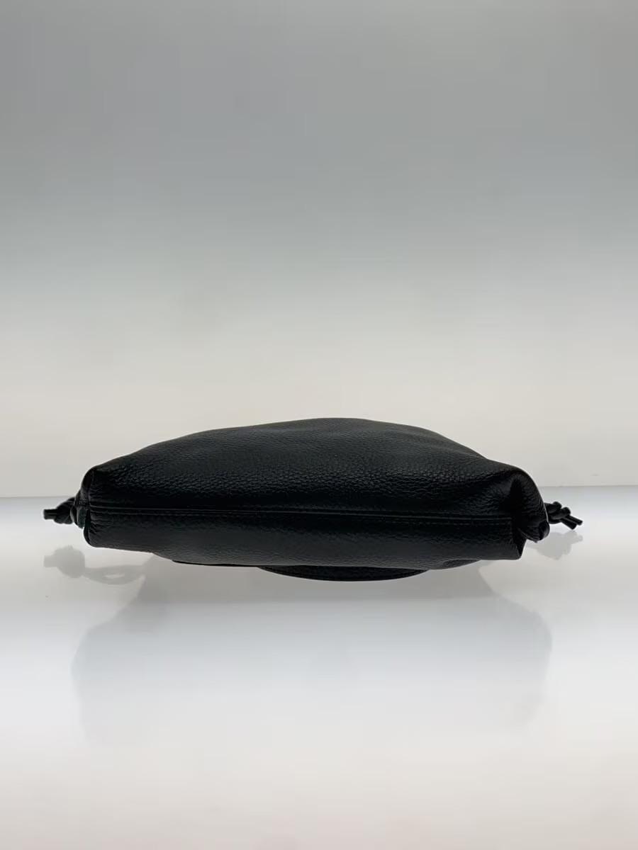 ear PAPILLONNER Buckle Drawstring Shoulder Bag, Leather, Black, Solid Color, EAZ