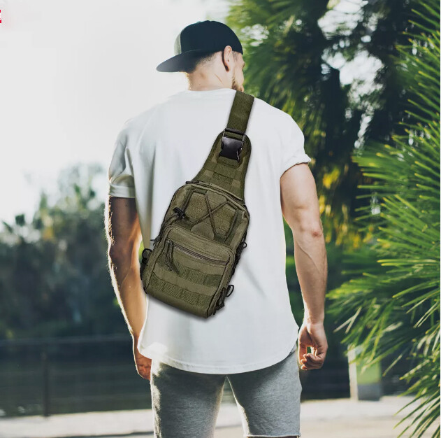 Mens Backpack Tactical Sling Shoulder Bag Molle Travel Chest Pack Outdoor Hiking