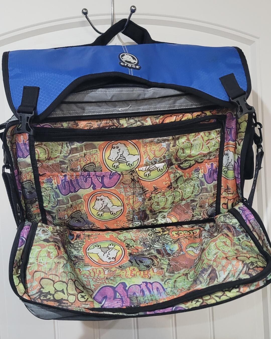 CROCS Computer Bag Messenger Bag Laptop Tablet Travel Adjustable Strap Blue