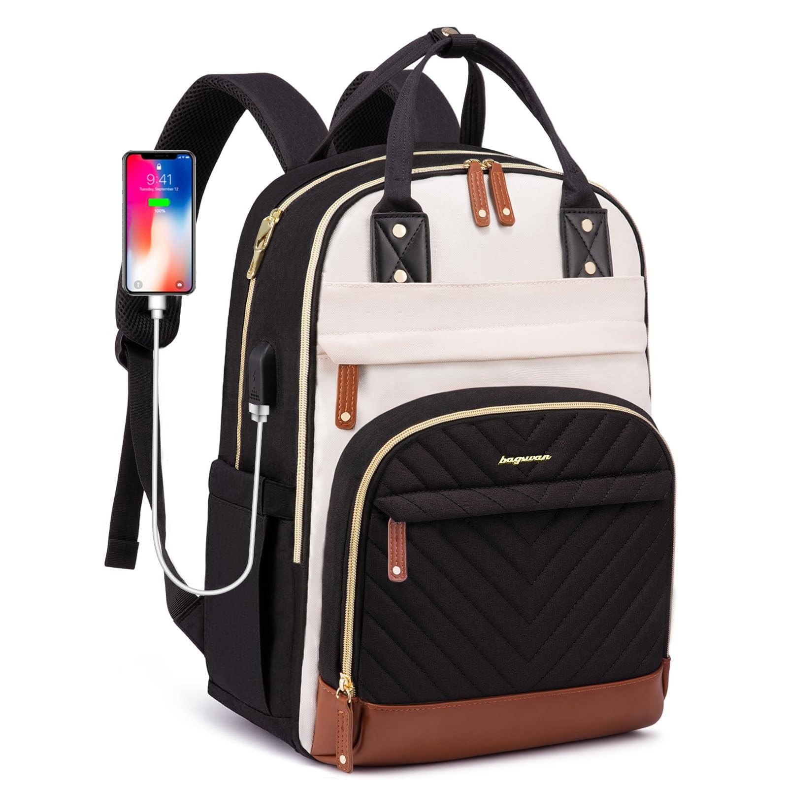 Laptop Backpack for Women Bag – 15.6 inch Work Travel Backpack with USB Charger