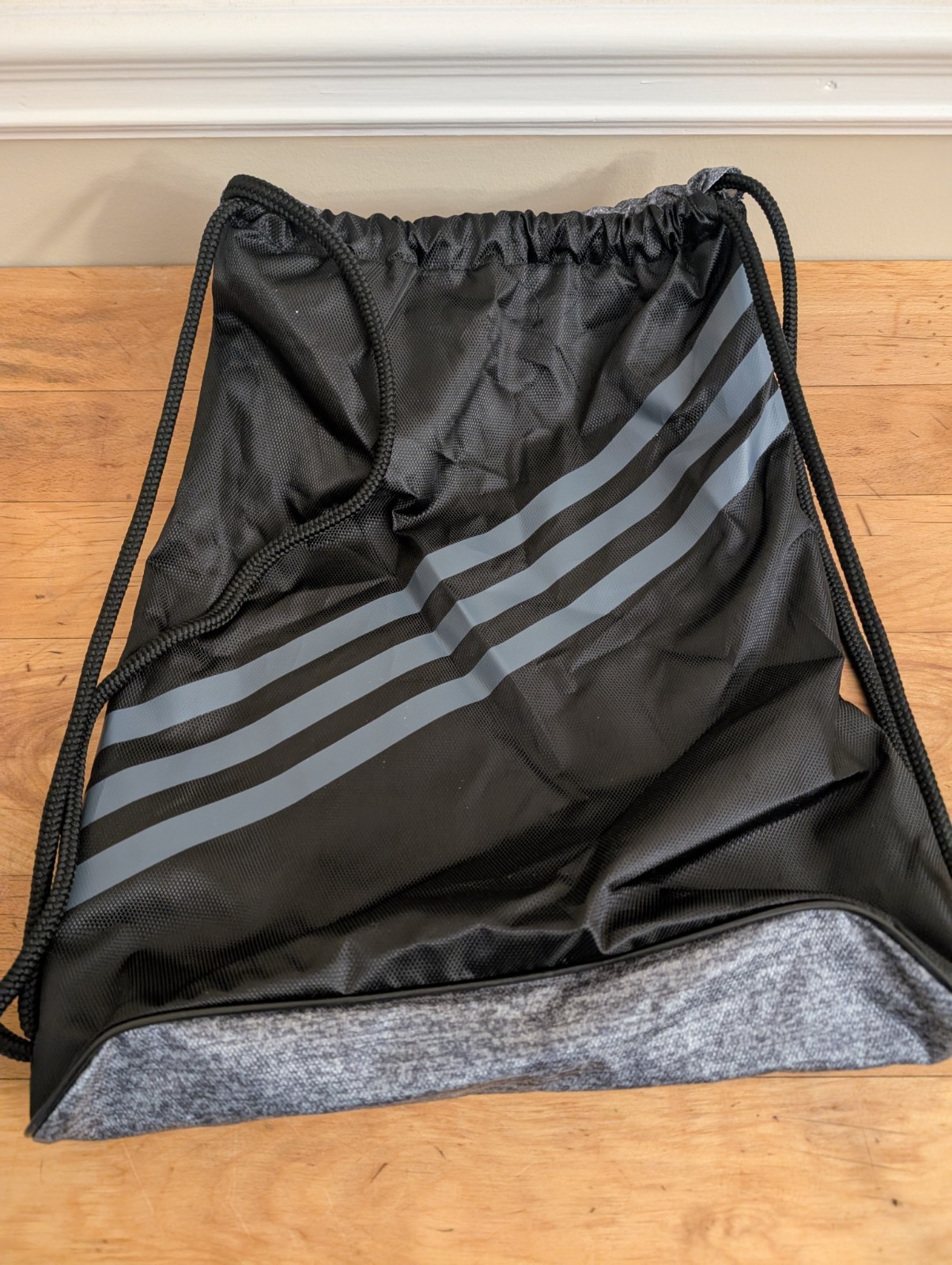 Adidas Drawstring Burst Sackpack Gray & Light Blue Backpack Gym Bag